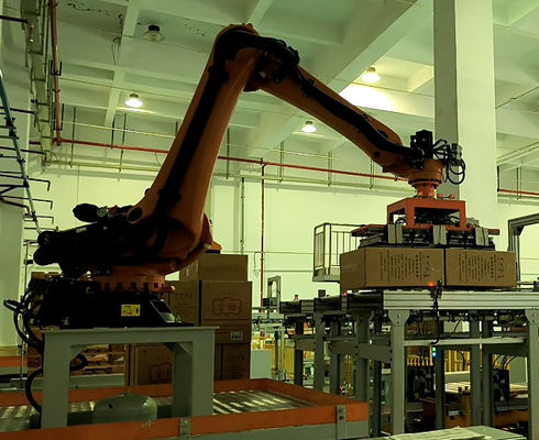สถานที่ทํางานอัตโนมัติ palletizing การสนับสนุนออนไลน์หลังจากและข้อดีอัตโนมัติ